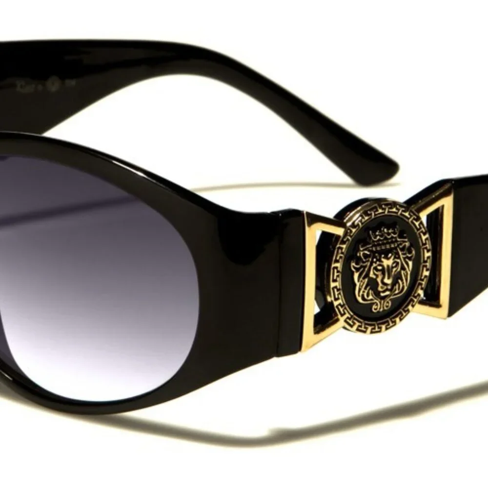 Men Sunglasses‎ Black Gold Frame Designer Elegant Hip Hop Style Top Shades Oval